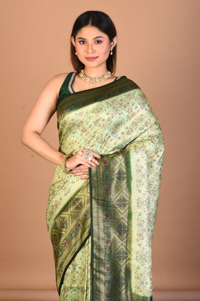 Green Blended Art Silk Saree with Blouse Piece - Keya Seth Exclusive