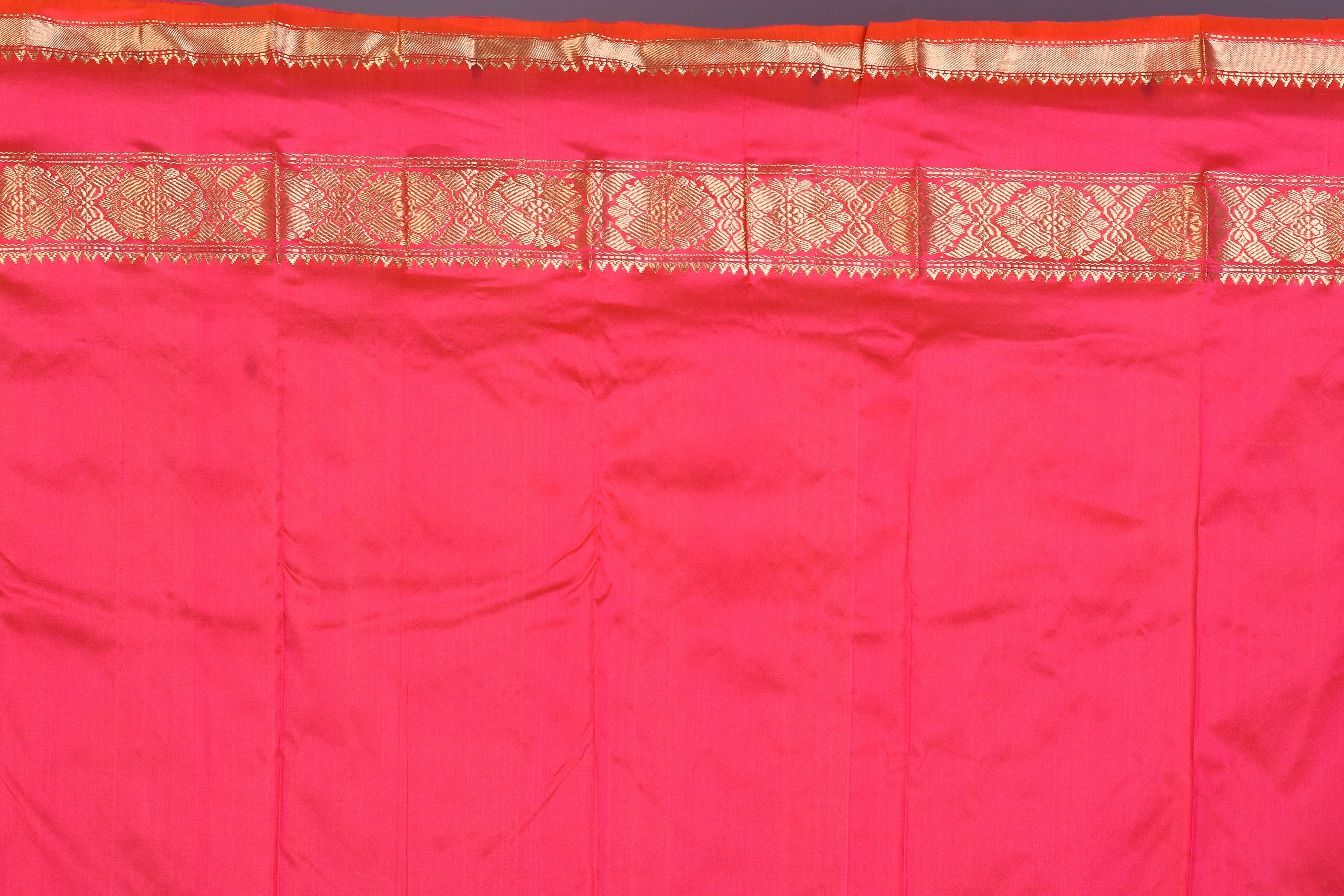 Grey Pure Kanjivaram Saree with Red Borders - Keya Seth Exclusive