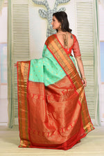 Load image into Gallery viewer, Sea Green Pure Gadwal Saree - Keya Seth Exclusive