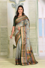 Load image into Gallery viewer, Fern Green Pure Kanjivaram Silk Saree - Keya Seth Exclusive