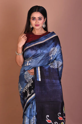 Multicolored Pure Tussar Saree - Keya Seth Exclusive