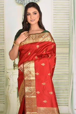 Load image into Gallery viewer, Maroon Pure Kanjivaram Silk Saree - Keya Seth Exclusive
