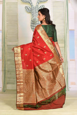 Load image into Gallery viewer, Maroon Pure Kanjivaram Silk Saree - Keya Seth Exclusive