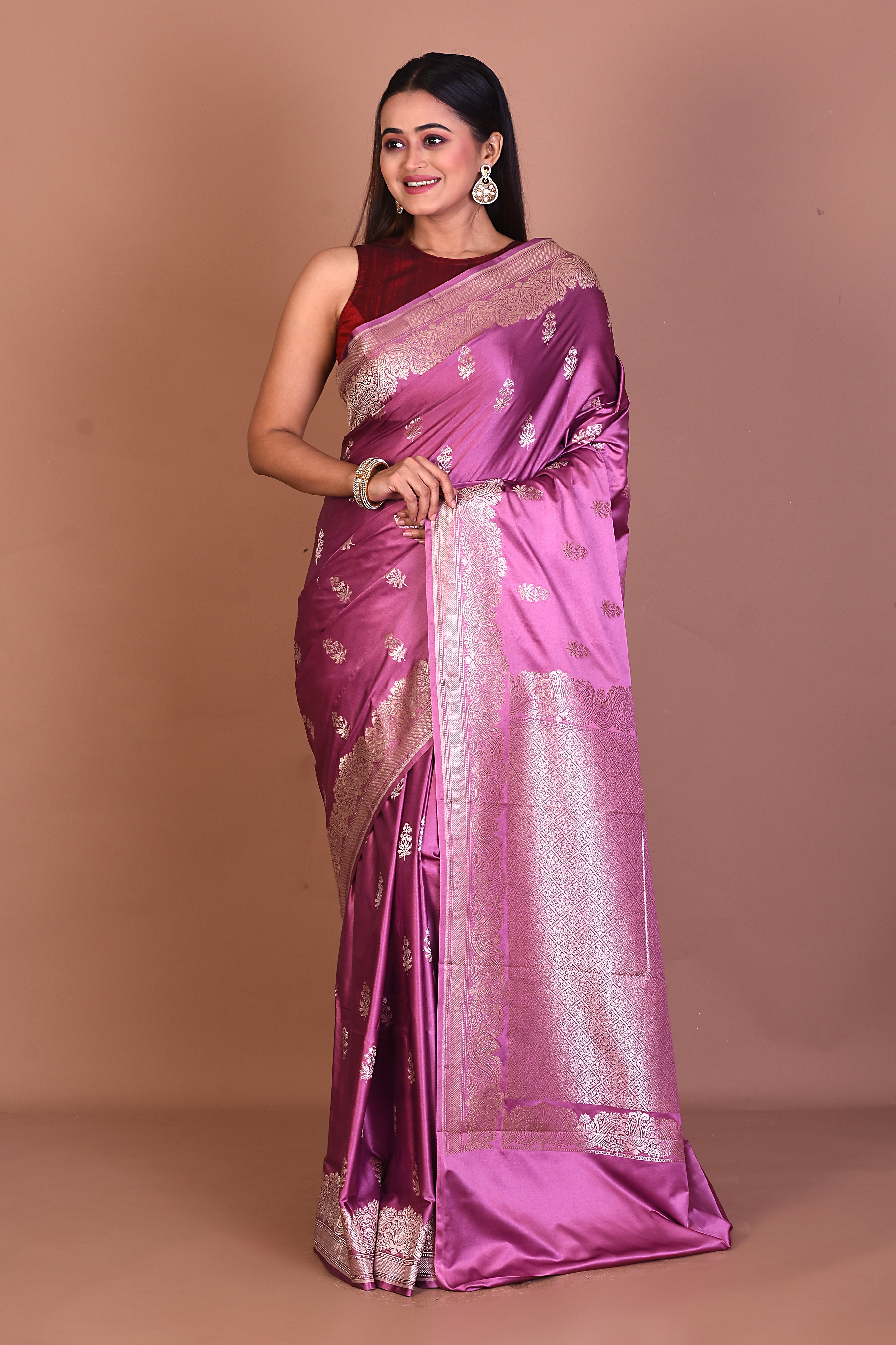 Mauve Art Silk Saree - Keya Seth Exclusive