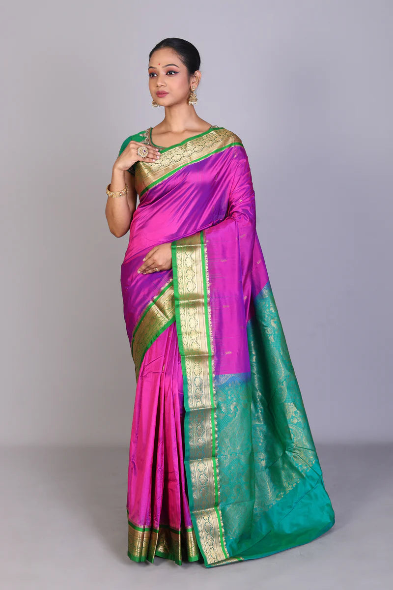 Purple Blended Kanjivaram Saree - Keya Seth Exclusive