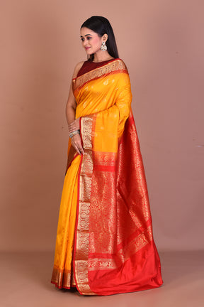 Yellow Pure Kanjivaram Silk Saree - Keya Seth Exclusive