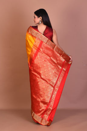 Yellow Pure Kanjivaram Silk Saree - Keya Seth Exclusive