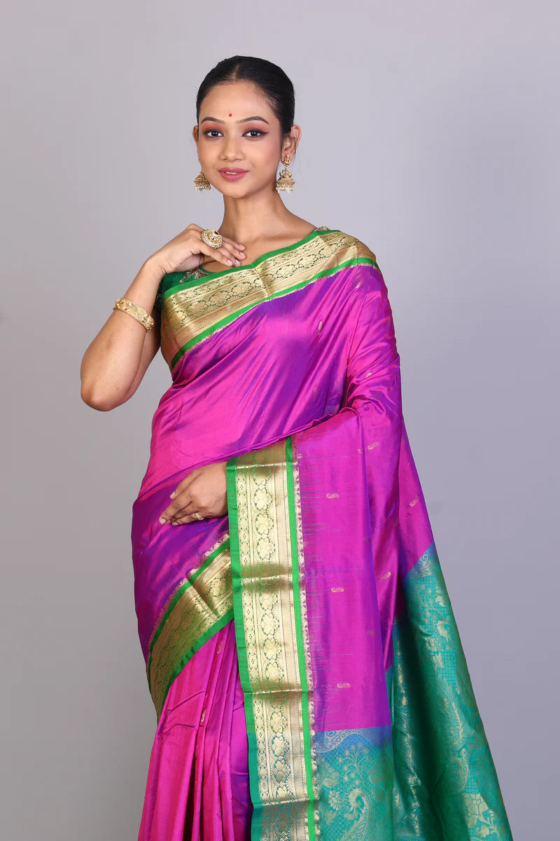 Purple Blended Kanjivaram Saree - Keya Seth Exclusive
