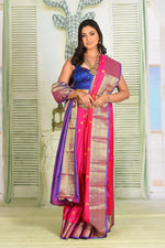 Load image into Gallery viewer, Bright Pink Pure Kanjivaram Silk Saree - Keya Seth Exclusive