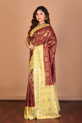 Brown Blended Art Silk Saree with Blouse Piece - Keya Seth Exclusive