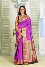 Load image into Gallery viewer, Vibrant Violet Pure Kanjivaram Silk Saree - Keya Seth Exclusive
