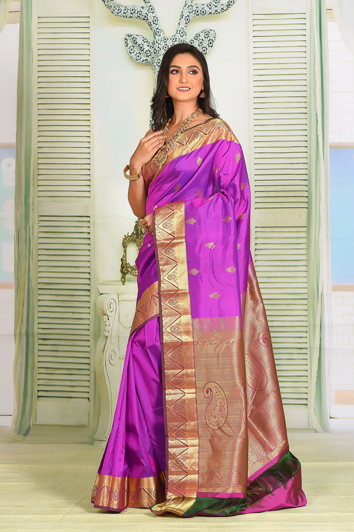 Vibrant Violet Pure Kanjivaram Silk Saree - Keya Seth Exclusive