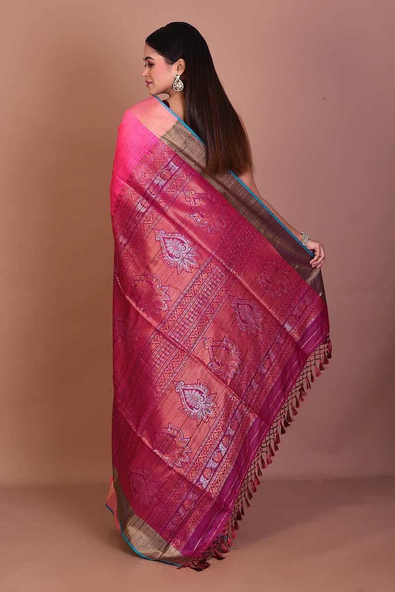 Pink Blended Handloom Saree - Keya Seth Exclusive