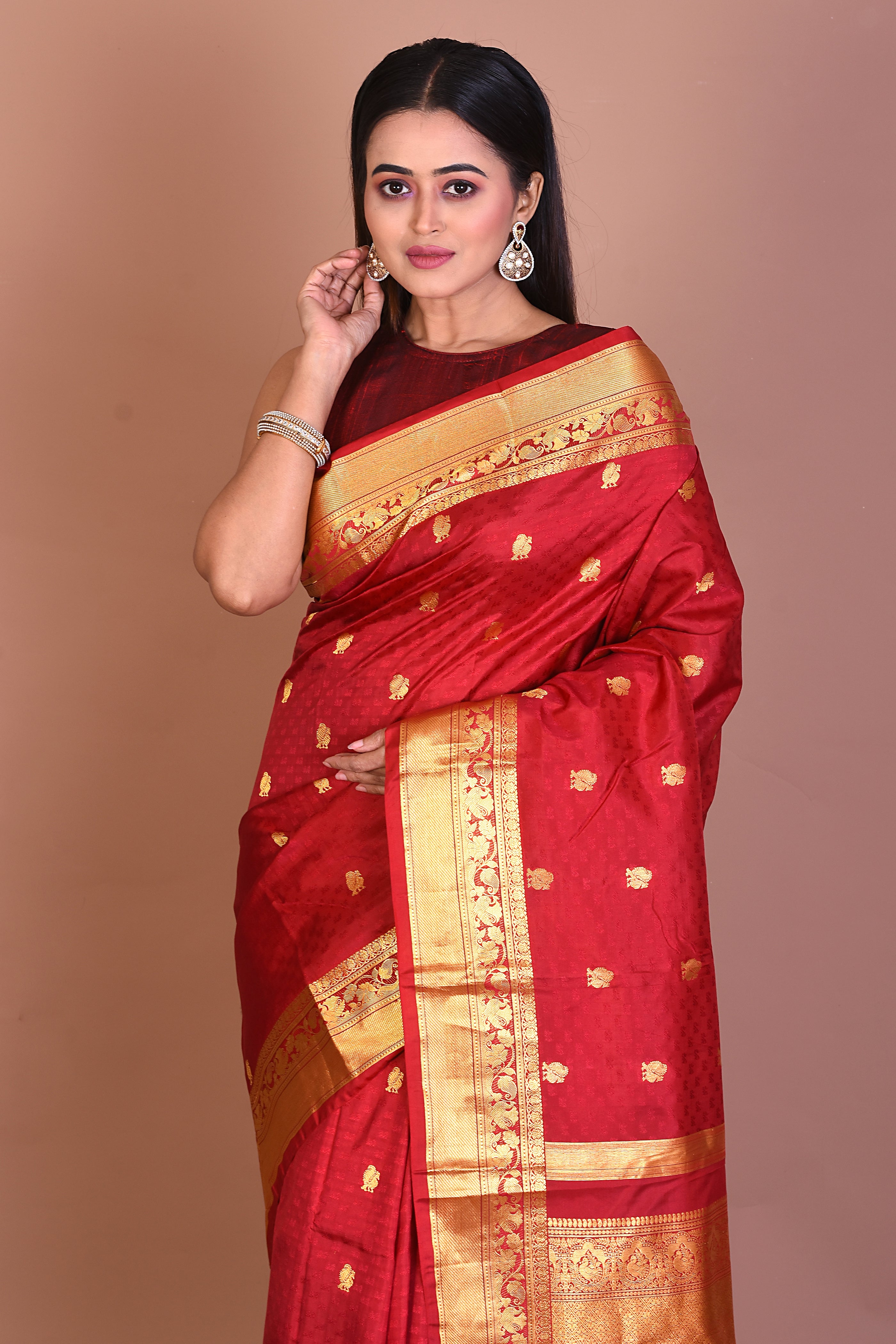 Maroom Pure Kanjivaram Silk Saree - Keya Seth Exclusive