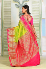 Load image into Gallery viewer, Bright Green Pure Kanjivaram Silk Saree - Keya Seth Exclusive