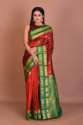 Maroon Pure Kanjivaram Silk Saree - Keya Seth Exclusive