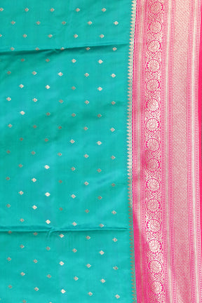 Rama Green Blended Satin Silk Saree - Keya Seth Exclusive