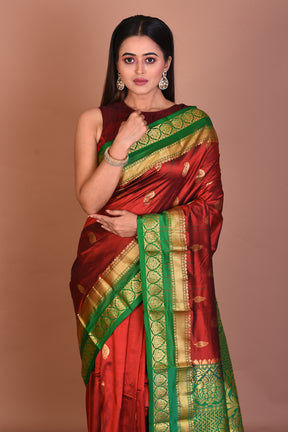 Maroon Pure Kanjivaram Silk Saree - Keya Seth Exclusive