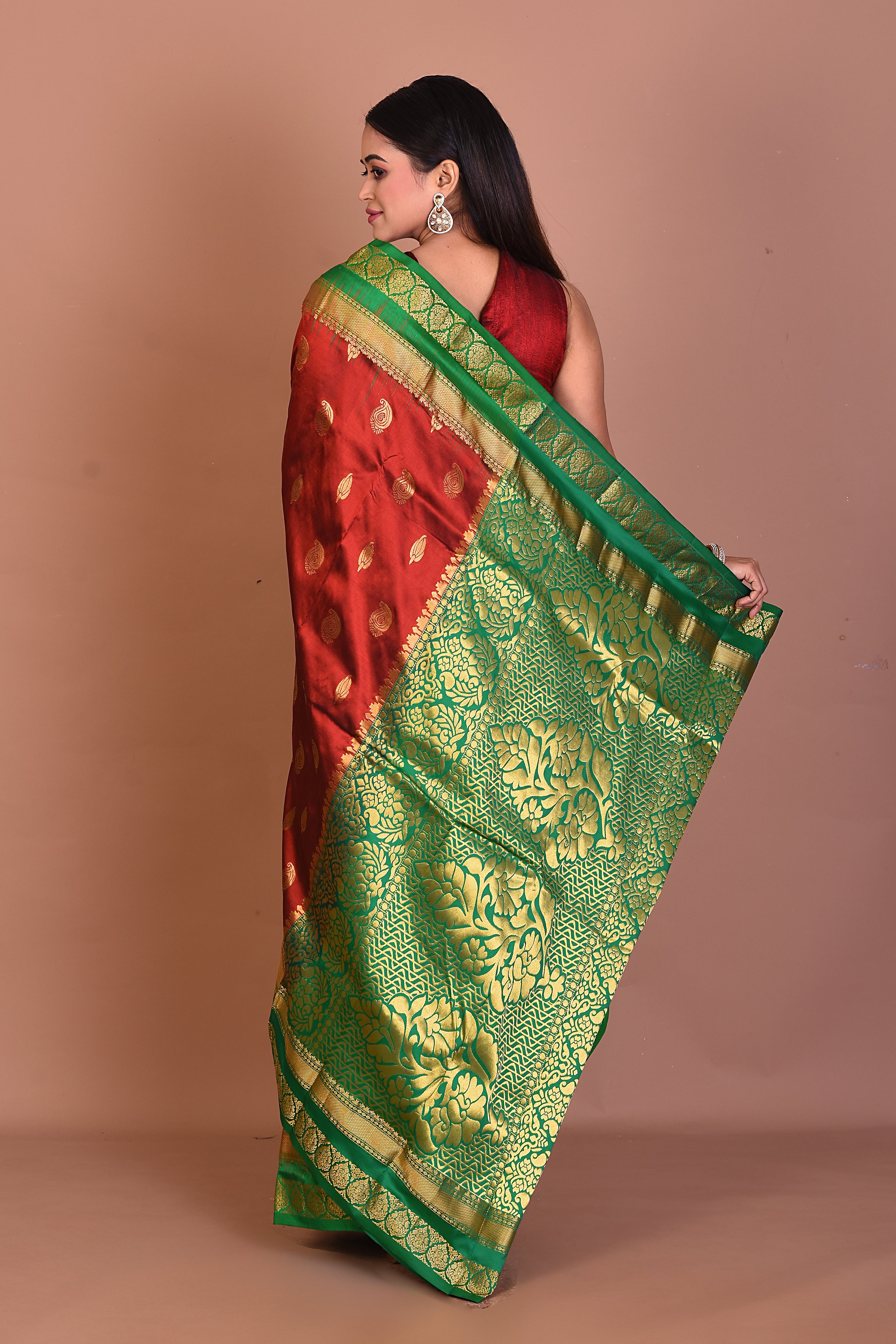 Maroon Pure Kanjivaram Silk Saree - Keya Seth Exclusive
