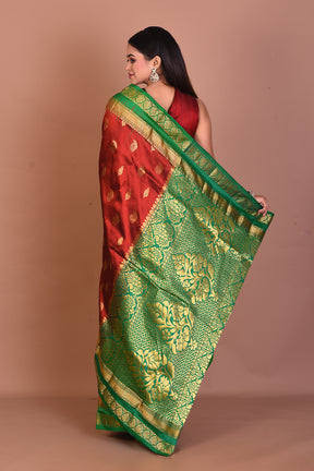 Maroon Pure Kanjivaram Silk Saree - Keya Seth Exclusive