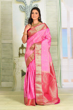 Load image into Gallery viewer, Pink Pure Kanjivaram Silk Sarees - Keya Seth Exclusive
