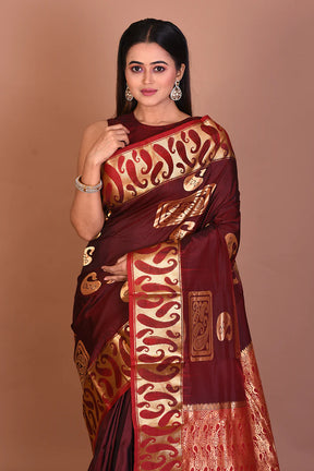 Maroon Pure Kanjivaram Silk Saree - Keya Seth Exclusive