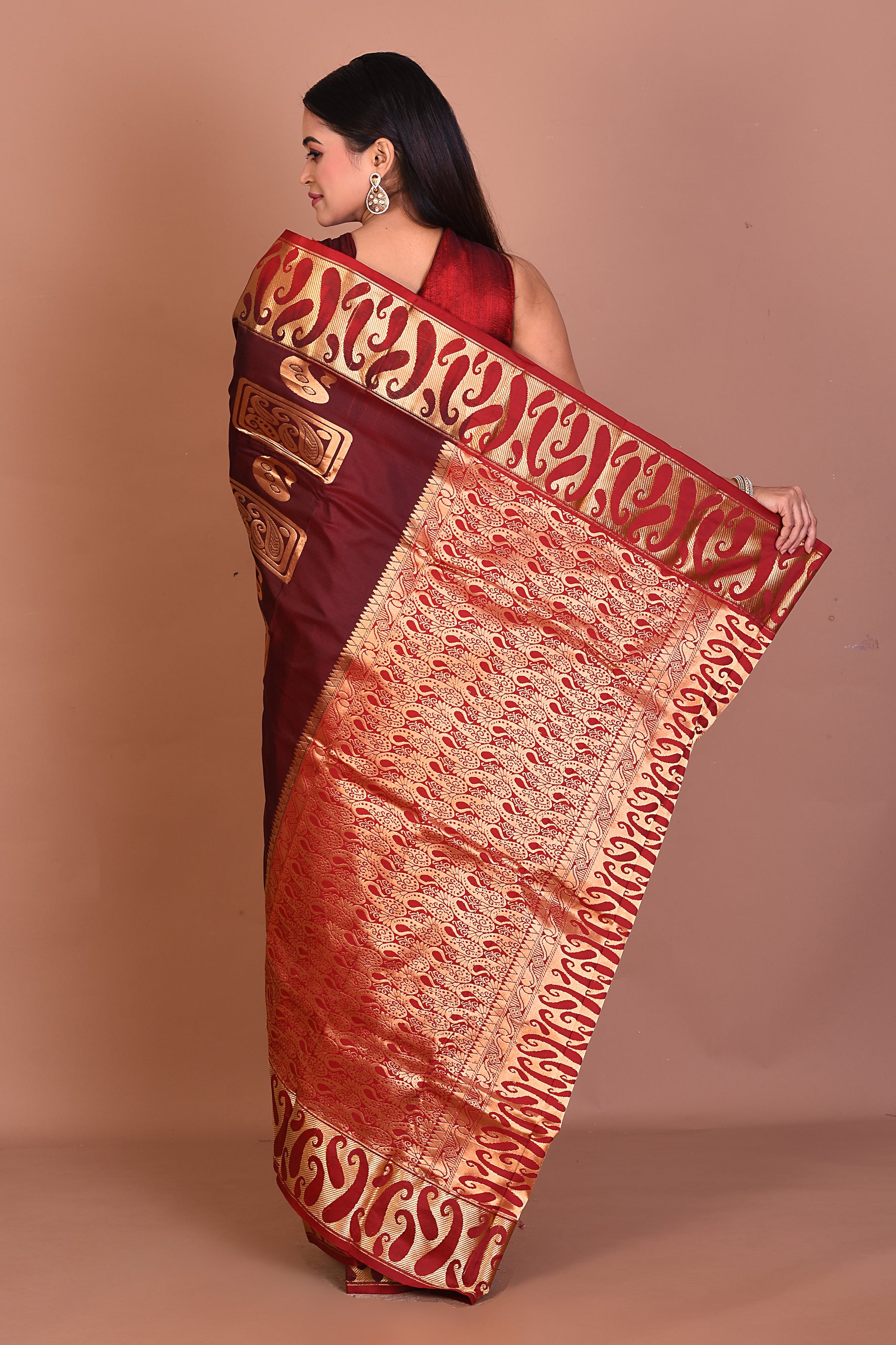 Maroon Pure Kanjivaram Silk Saree - Keya Seth Exclusive