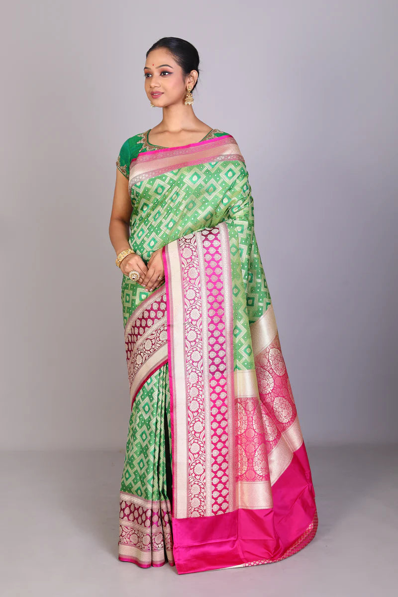 Green Blended Uppada Silk Saree - Keya Seth Exclusive