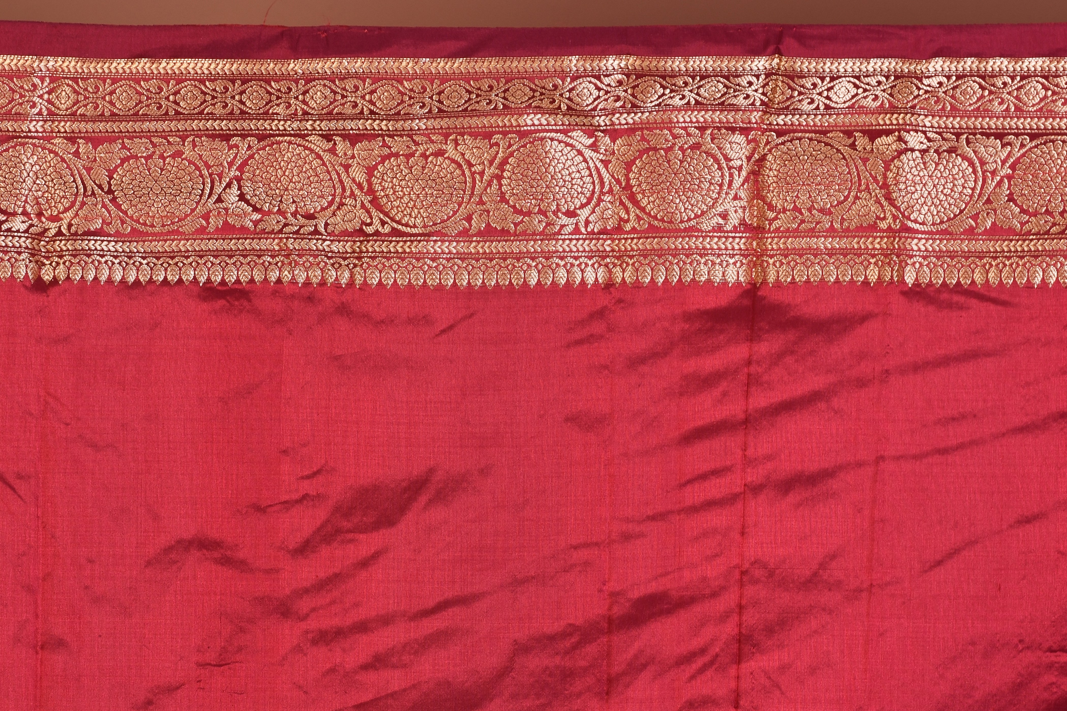 Maroon Pure Katan Silk Saree - Keya Seth Exclusive