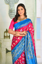 Load image into Gallery viewer, Bright Pink Pure Ikkat Silk Saree - Keya Seth Exclusive