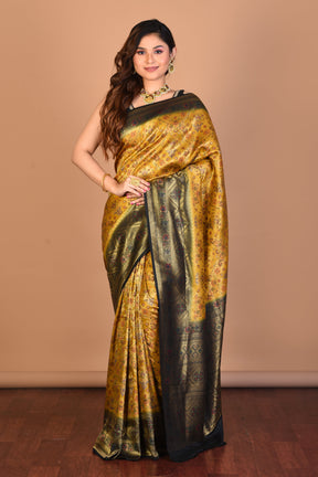 Yellow Blended Art Silk Saree with Blouse Piece - Keya Seth Exclusive