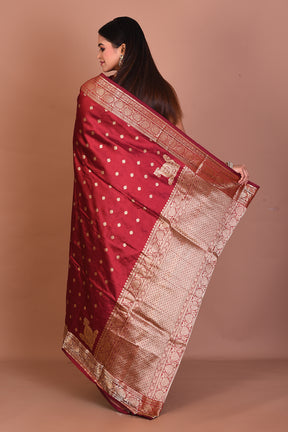Maroon Pure Katan Silk Saree - Keya Seth Exclusive