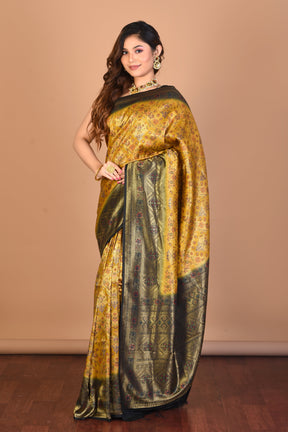 Yellow Blended Art Silk Saree with Blouse Piece - Keya Seth Exclusive