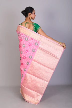 Pink Blended Muslin Saree - Keya Seth Exclusive