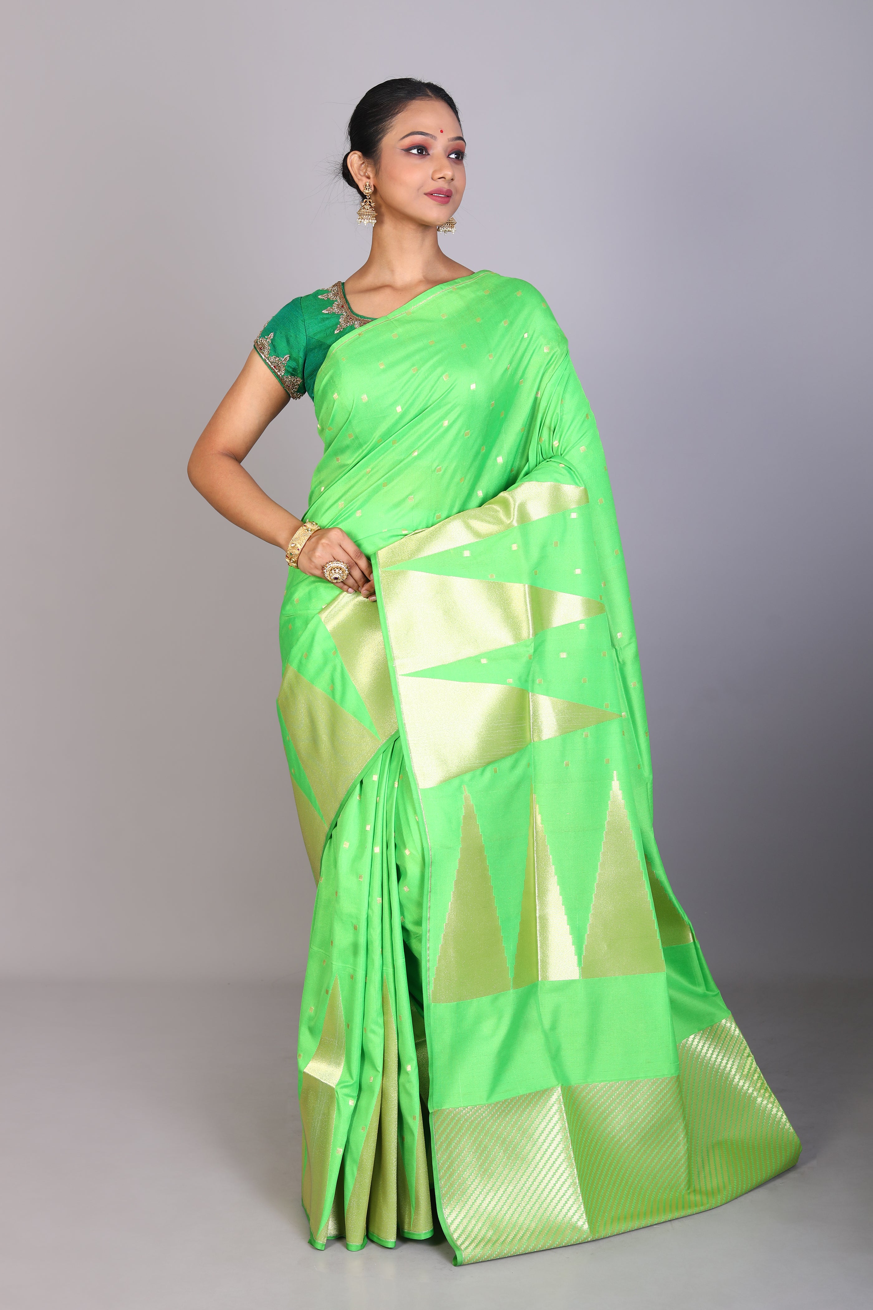 Green Art Silk Saree - Keya Seth Exclusive