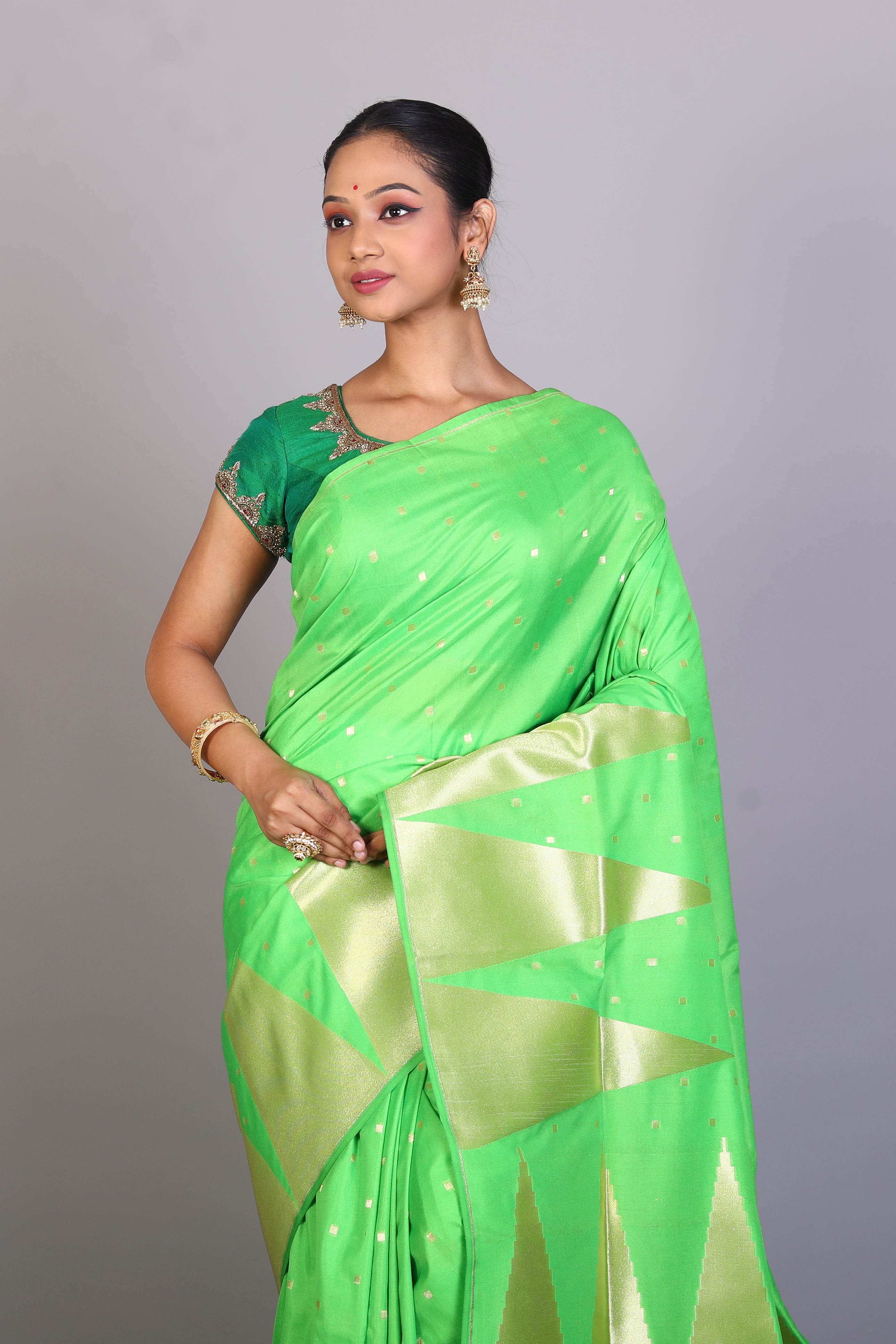 Green Art Silk Saree - Keya Seth Exclusive