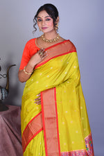 Load image into Gallery viewer, Yellow Blended Paithani Saree with Zari Work - Keya Seth Exclusive
