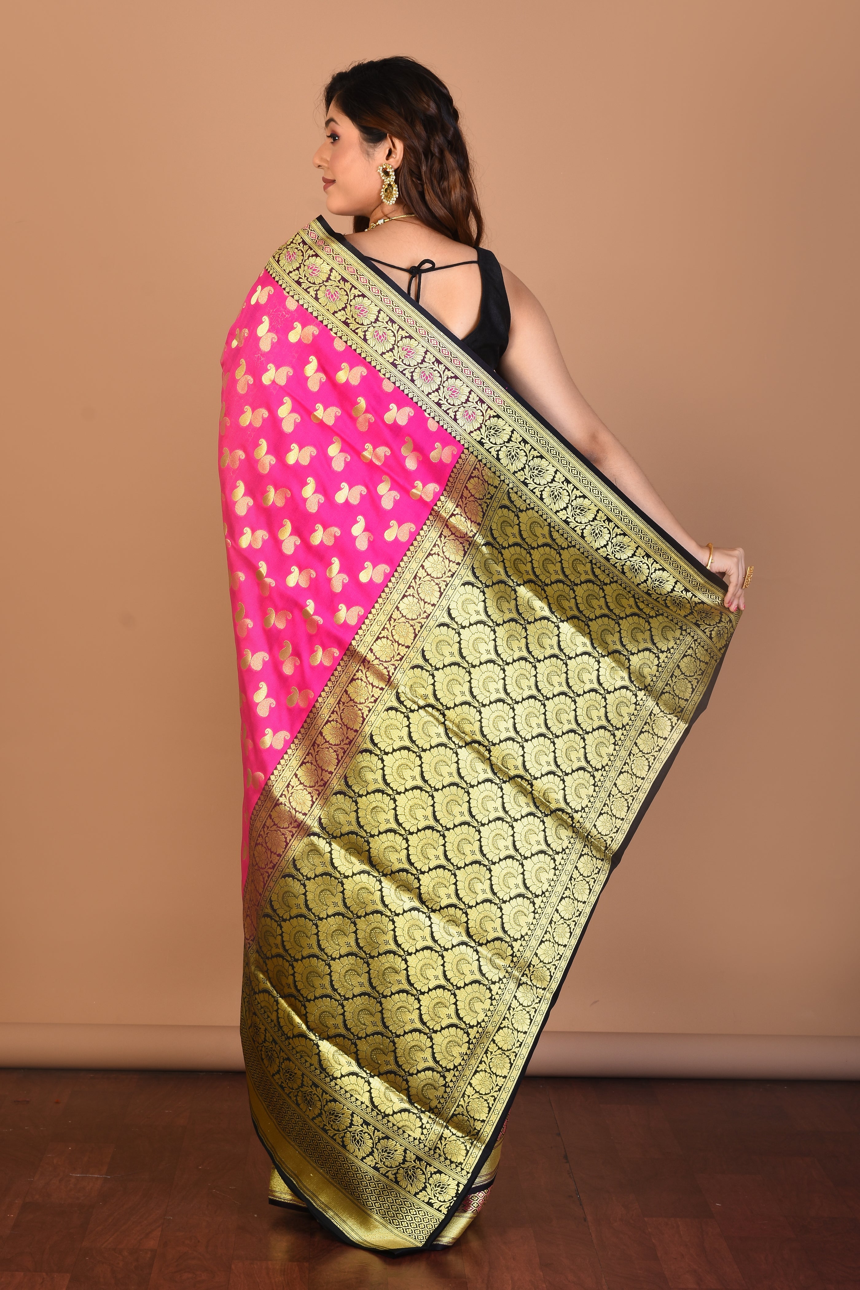 Rani Blended Art Silk Saree with Blouse Piece - Keya Seth Exclusive