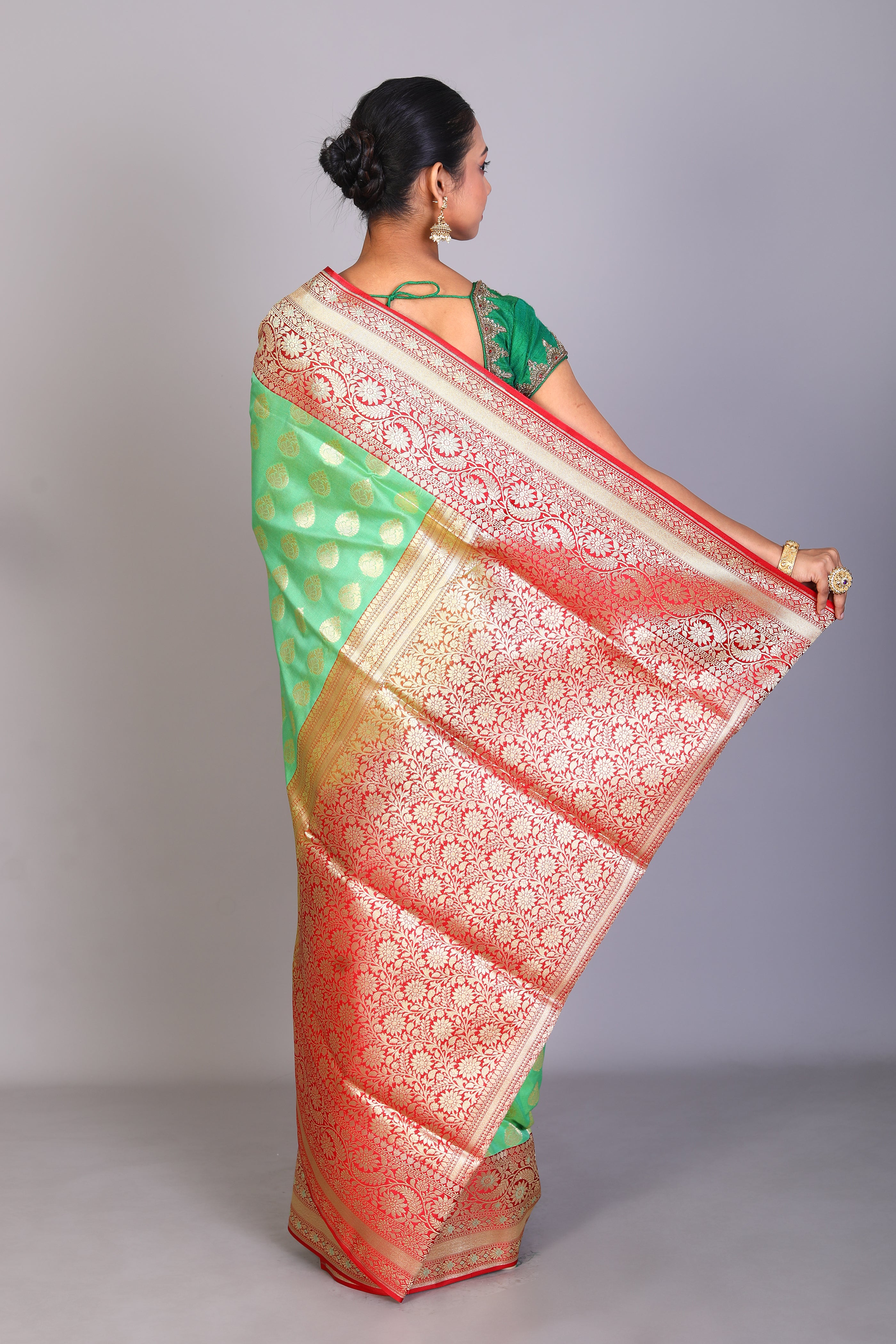 Green Blended Banarasi Saree - Keya Seth Exclusive
