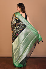 Load image into Gallery viewer, Black Organza Saree with Blouse Piece - Keya Seth Exclusive
