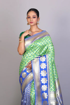 Green& Blue Half & Half Blended Uppada Silk Saree - Keya Seth Exclusive