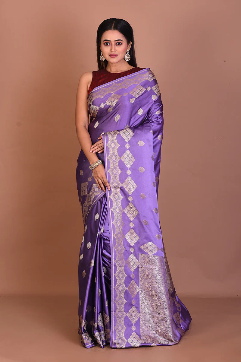 Lavender Blended Mashru Silk Saree - Keya Seth Exclusive