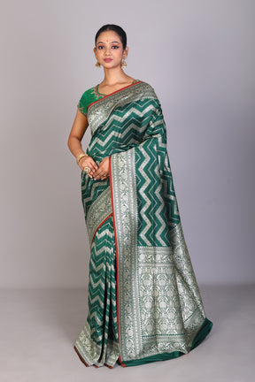 Bottle Green Art Silk Saree - Keya Seth Exclusive