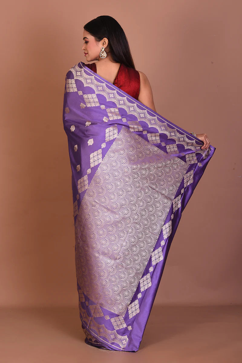 Lavender Blended Mashru Silk Saree - Keya Seth Exclusive