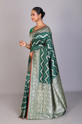 Bottle Green Art Silk Saree - Keya Seth Exclusive