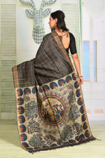 Load image into Gallery viewer, Grey Pure Tussar Silk Saree - Keya Seth Exclusive