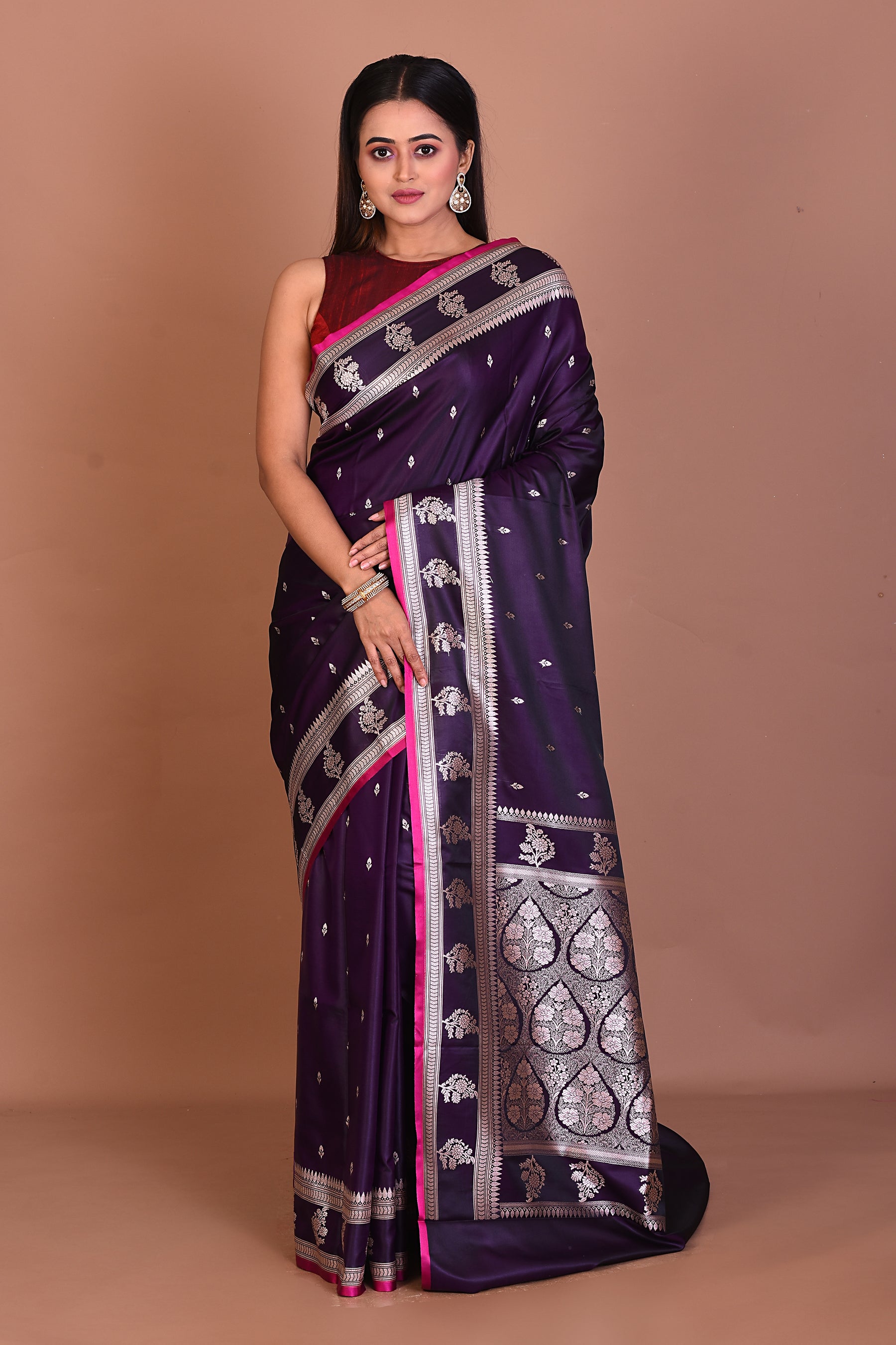 Violet Blended Mashru Silk Saree - Keya Seth Exclusive