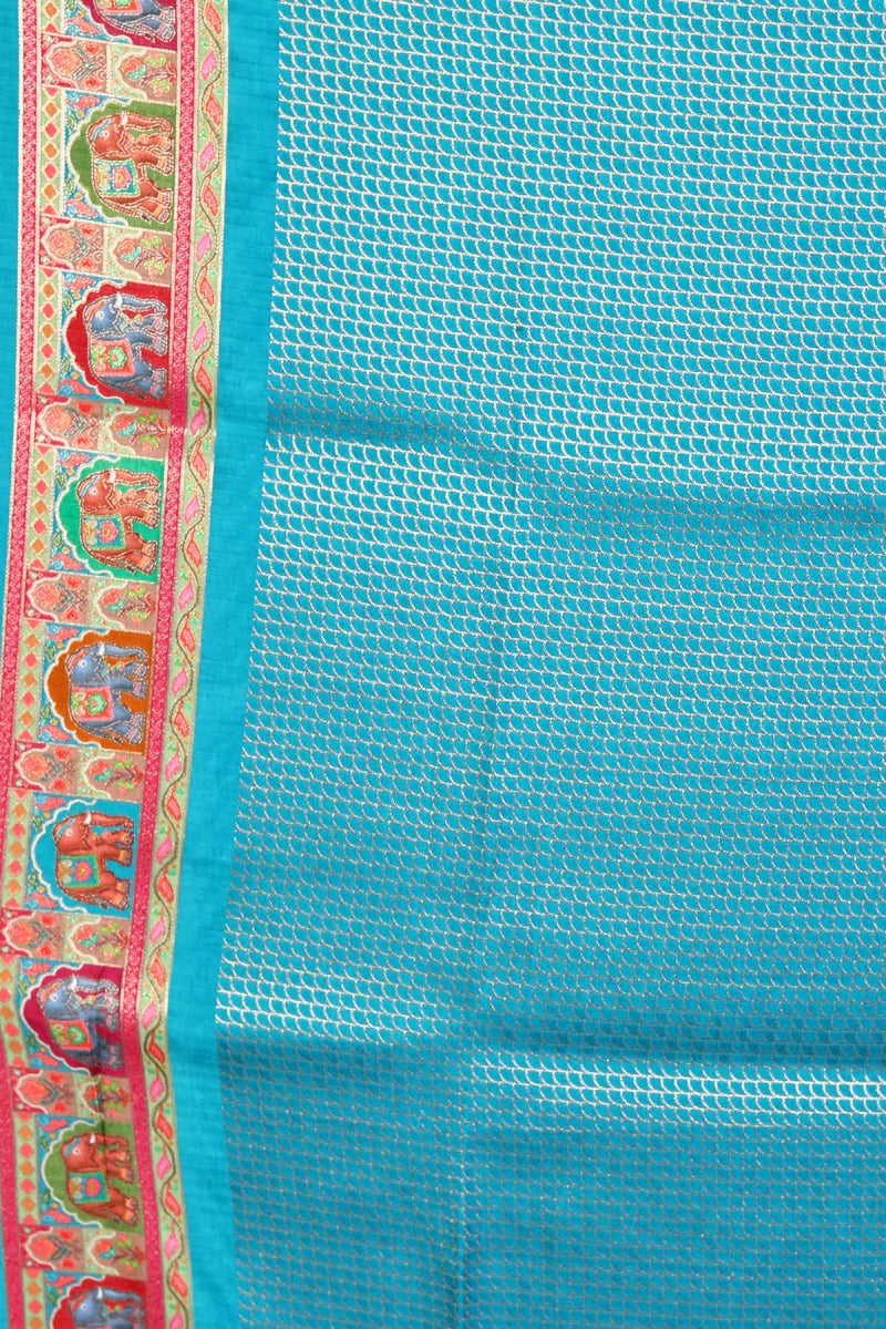 Blue Blended Crepe Silk Saree - Keya Seth Exclusive