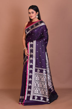 Violet Blended Mashru Silk Saree - Keya Seth Exclusive