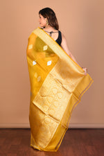 Load image into Gallery viewer, Mustard Pure Tissue Saree with Blouse Piece - Keya Seth Exclusive
